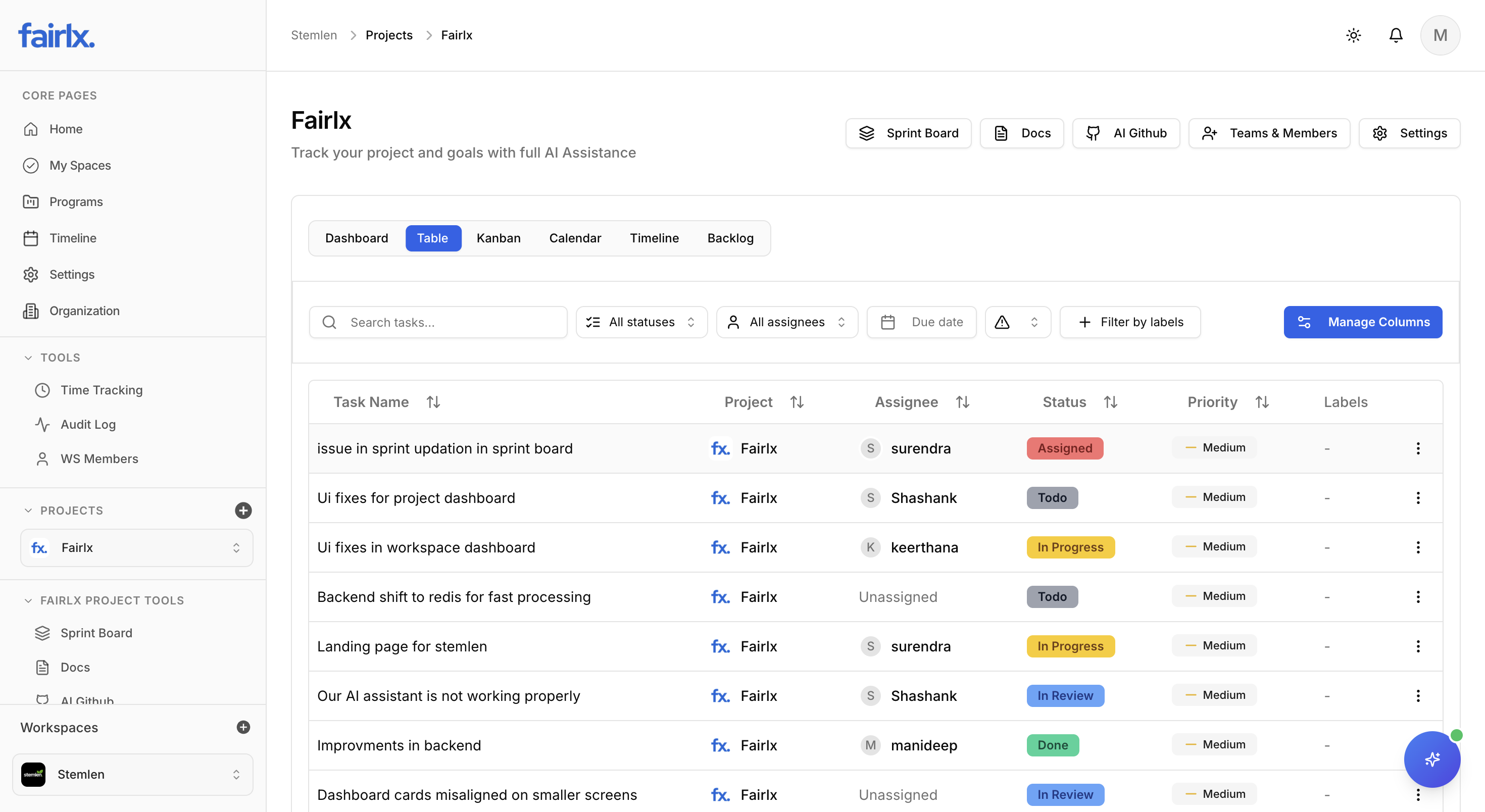 Agile Methodology Interface - Light Mode