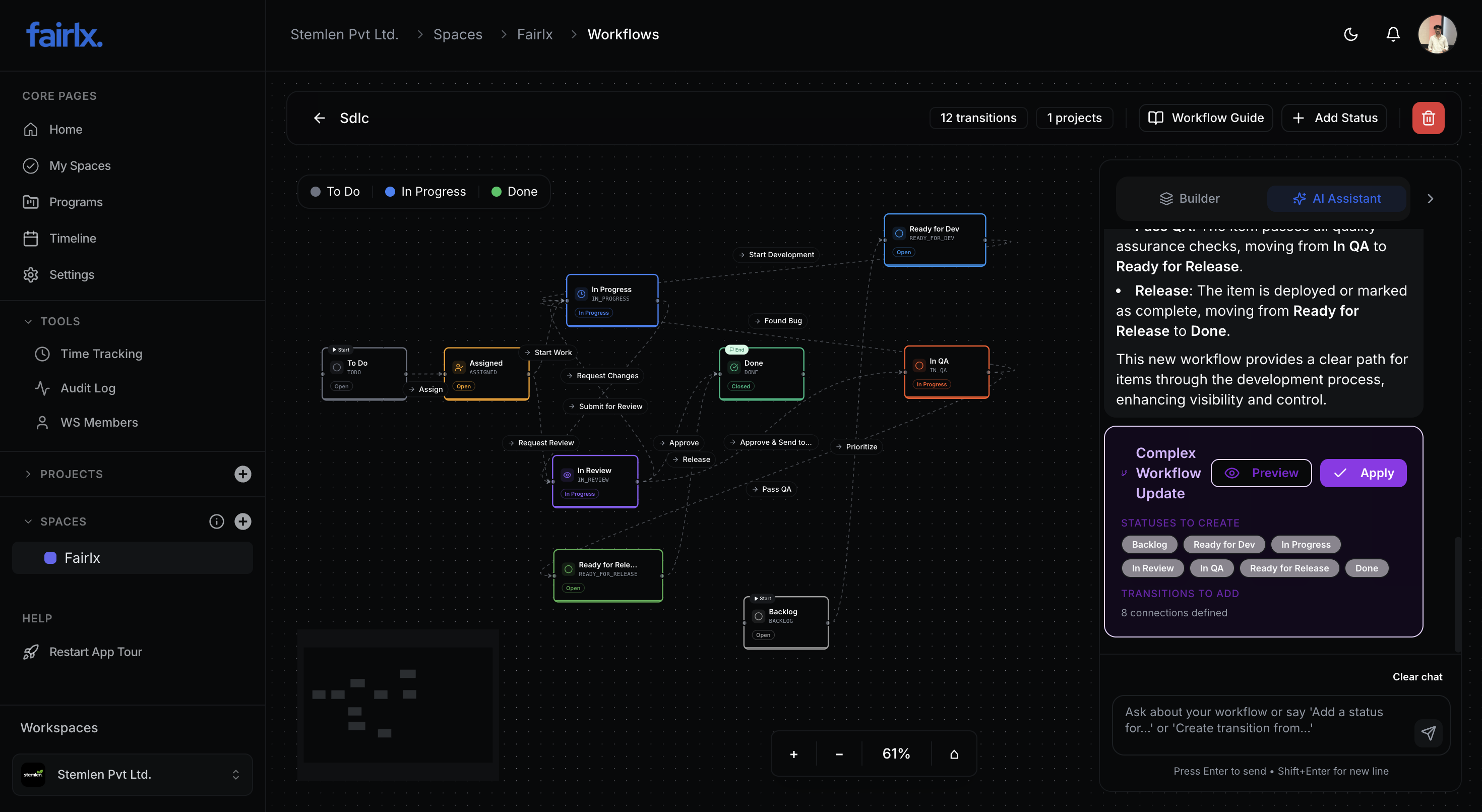 Sprint Board Interface - Dark Mode