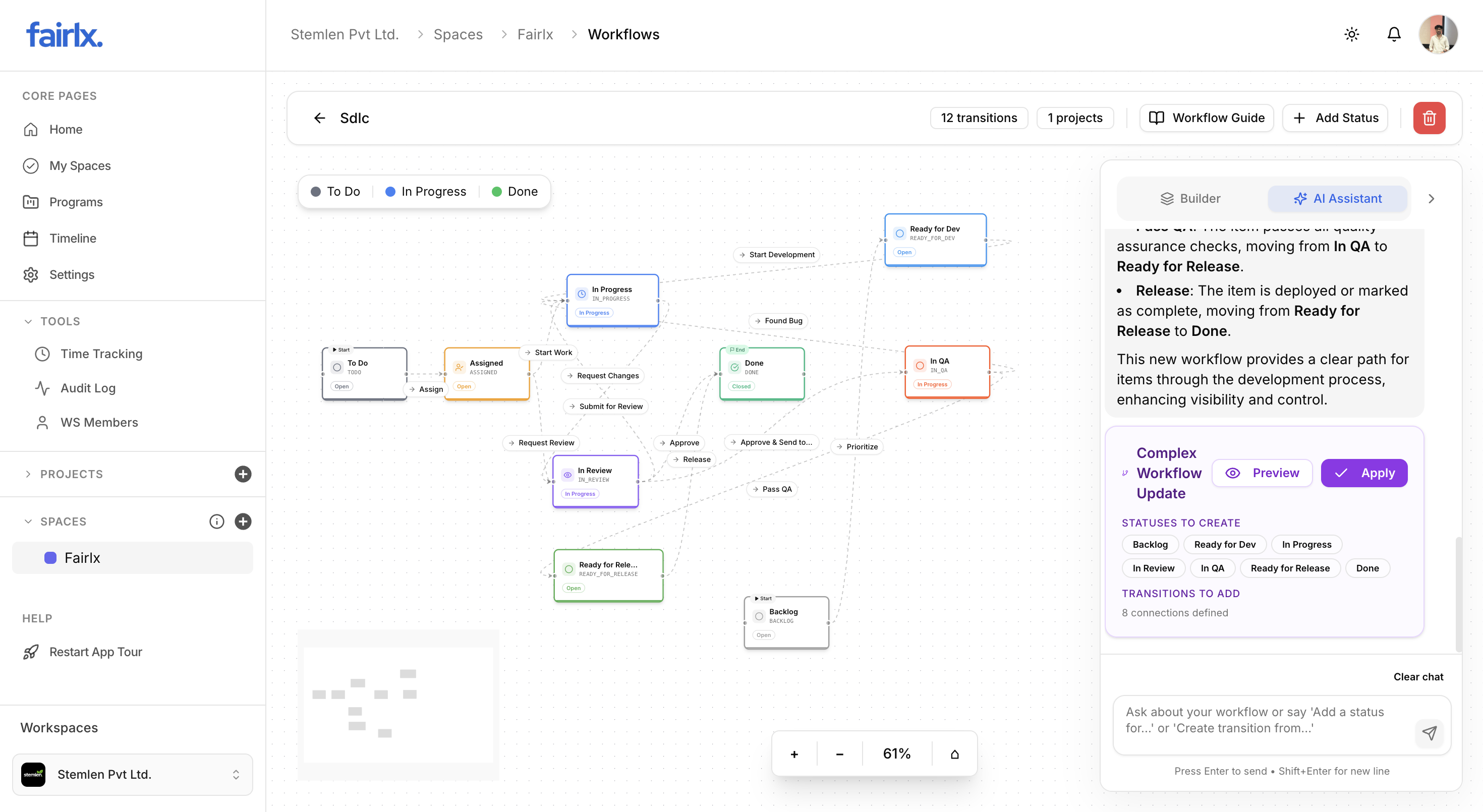 Sprint Board Interface - Light Mode